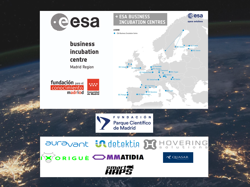 Centros ESA BIC en Europa y empresas ESA BIC en la FPCM.