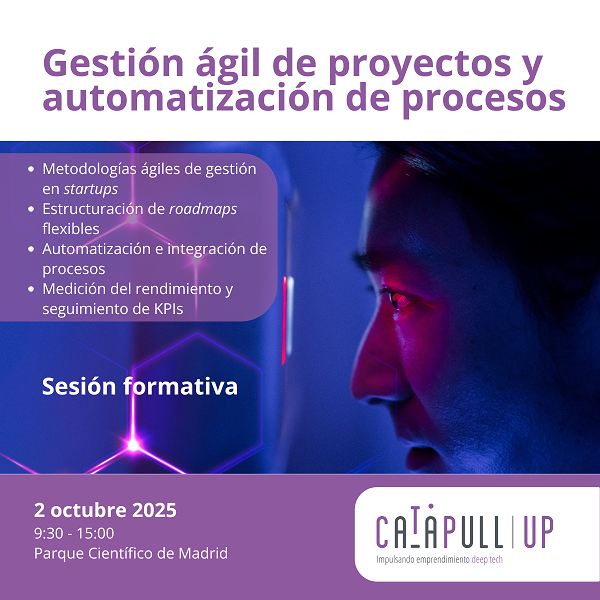 Cartel de la sesión de CaTaPull UP sobre gestión y automatización