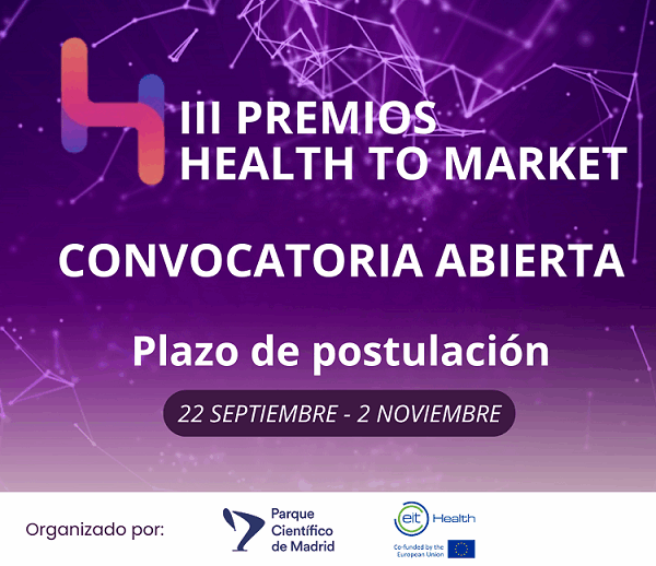 Cartel de los III Premios Health to Market PCM EIT Health