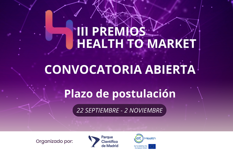 Cartel de los III Premios Health to Market PCM EIT Health