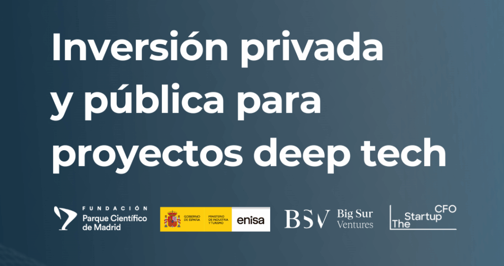 Cartel de la jornada Inversión para deep tech pública y privada.