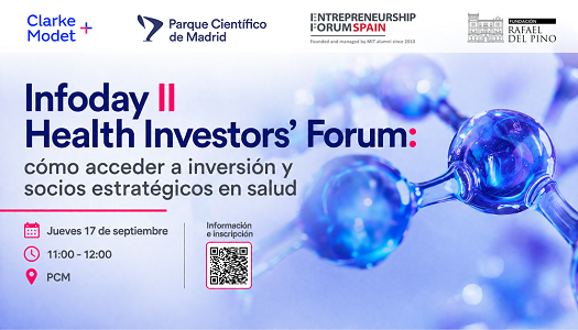 Cartel con los detalles del Infoday II Health Investors' Forum