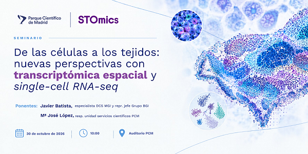 Cartel del seminario de transcriptómica espacial de STOmics