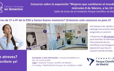 Cartel del concurso sobre la exposición "Mujeres que cambiaron el mundo".
