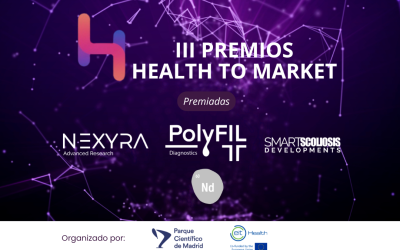 Cartel con las empresas premiadas en los III Premios Health to Market