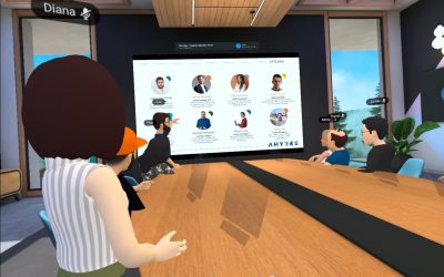 Un momento del Demo Day en el metaverso de APTEnisa Start, en su edición en el Parque Científico de Madrid.